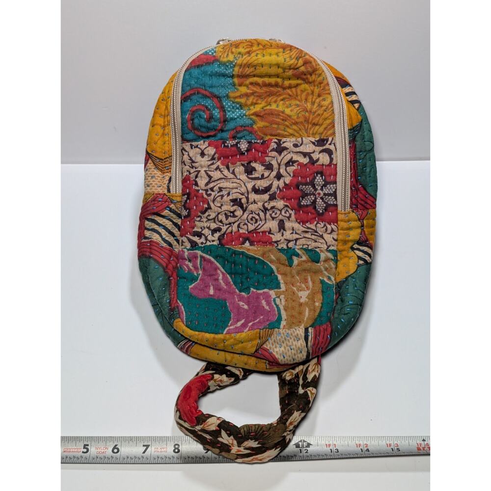 WorldFinds Kantha Mini Backpack Quilted Patchwork Boho Travel Bag Handmade Style